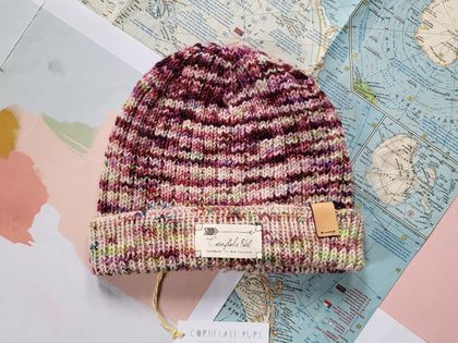 Hudson luxury beanie - Yeah Yeah semi striped merino wool hat